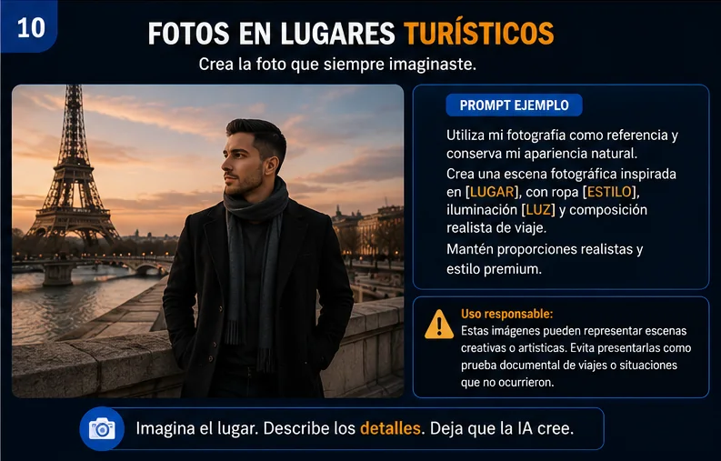 Ejemplo de foto turística creada con IA